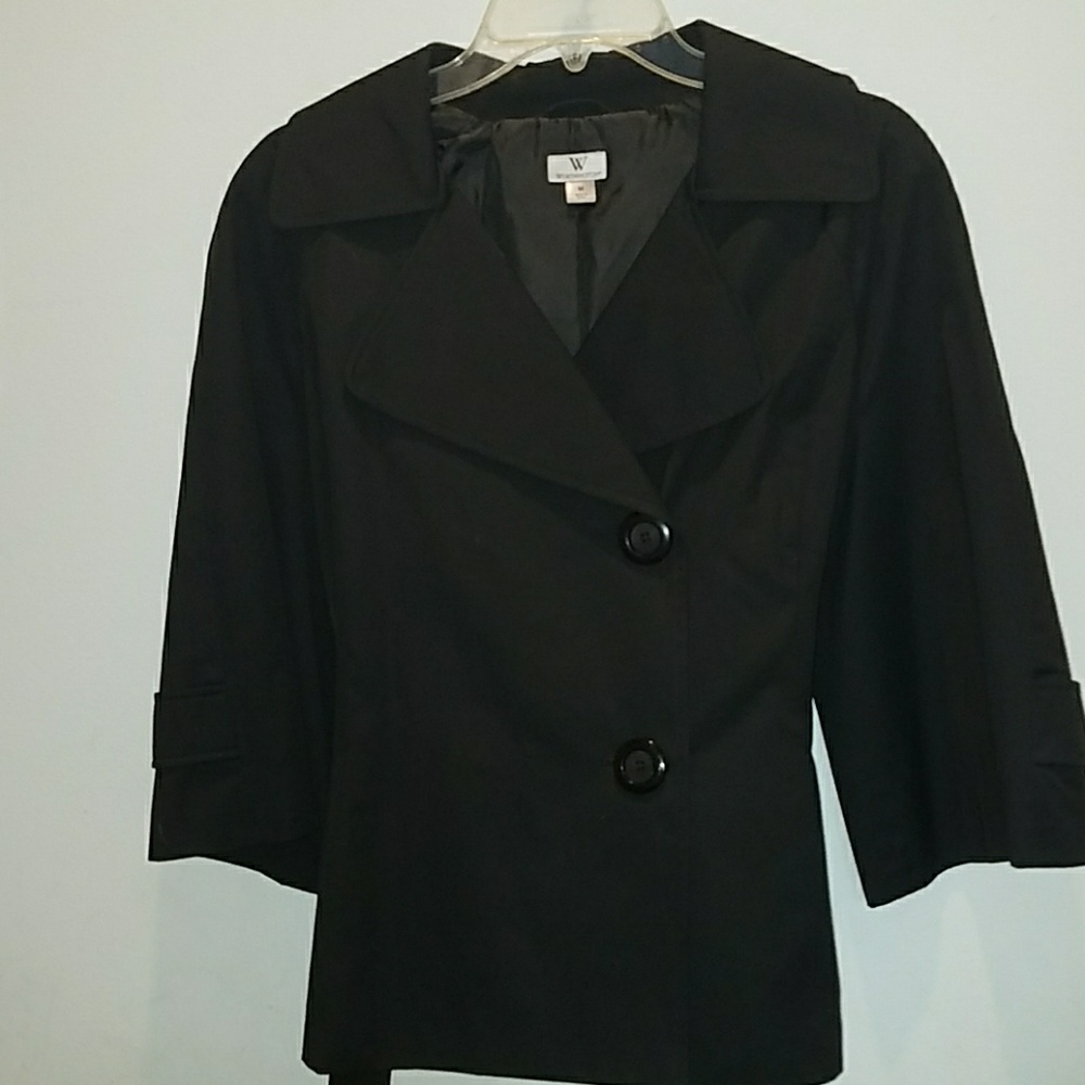 3/4 sleeve belted blazer